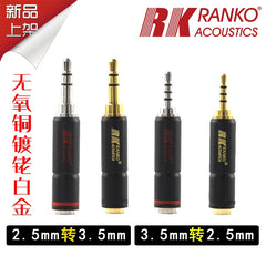 RANKO Longe 2.5mm to 3.5mm, 3.5 to 2.5 gold-plated/rhodium-plated, earphone adapter plug
