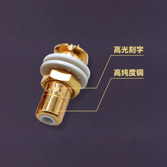 USA CMC 816u 24K Gold-Plated Oxygen-Free Copper RCA Socket – Price per Piece, CMC816 Phono Jack