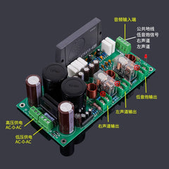 Thick-film STK413‑420 high‑power 3‑channel 2.1 audiophile amplifier board – DIY finished board for upgrading old amplifiers.