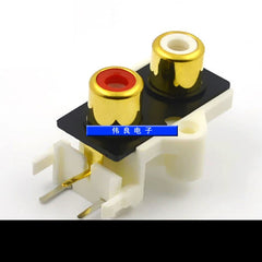 2-Position Gold-Plated Vertical RCA Connector – PCB Mount Type