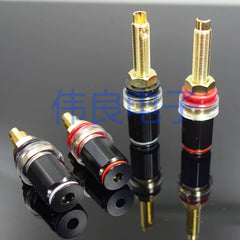 Black Crystal Brass Gold-Plated Speaker/Amp Binding Post – Banana Socket, Long-Tail Terminal