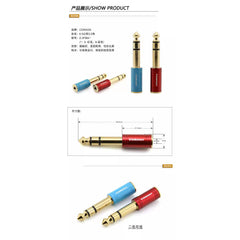 6.5/6 3.5 female hole, headphone adapter plug, microphone adapter plug, two-channel stereo