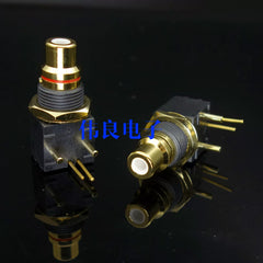 Gold-Plated RCA 90° Right-Angle PCB Socket – Digital Coaxial Input/Output for CD Transport / DAC / Decoder