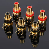 Non-Magnetic Alloy RCA Phono Socket – PCB Solder Mount for AV/Amp/Speaker Terminal Boards