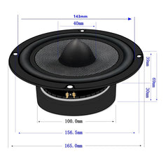 6.5 inch 6 Europe 30/50W heavy bass car audio carbon fiber bullet round speaker