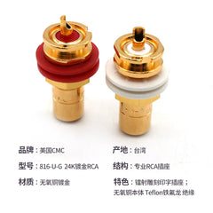 USA CMC 816u 24K Gold-Plated Oxygen-Free Copper RCA Socket – Price per Piece, CMC816 Phono Jack