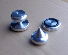 24mm Height Aluminum Speaker Anti-Vibration Spikes with Rubber Ring Damping – Complete Set (Top & Bottom)