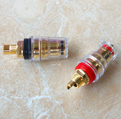 Large Gold-Plated Pure Copper Amplifier Output Binding Post – Crystal Anti-Oxidation Speaker Terminal, Genuine Materials