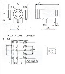 3.5Mm two-channel 5-pin earphone socket