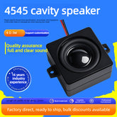 Square 4545 Bass Speaker Enclosure, 4/8 Ohm 3W, Full-Range Cavity with Inner Magnet & Mounting Holes – Small Speaker Driver
