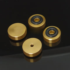 25mm Diameter All-Aluminum High-Gloss Gold Anti-Vibration Feet with Rubber Ring