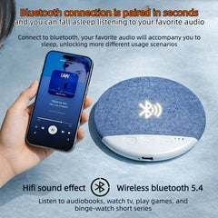 Sleep sound device, Bluetooth speaker, and noise-free speaker for scheduled sleep, placed beside, on, and under the pillow