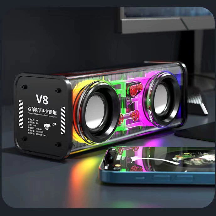 Heavy Bass Mecha Portable Desktop Bluetooth Speaker | 5W, RGB LED Lights