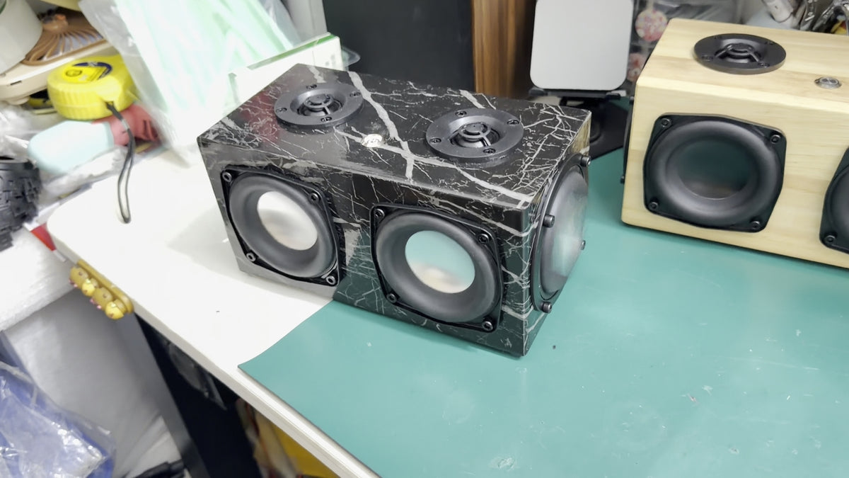 Industrial Style Cracked Texture Mini Speaker, 3-Driver 3-Way Portable HiFi