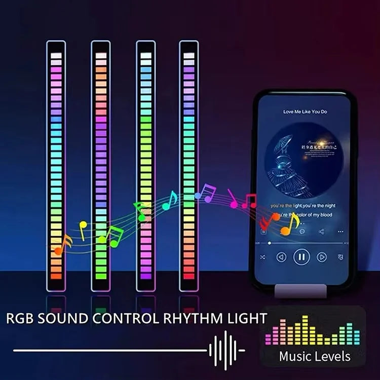 RGB sound pickup rhythm light, rechargeable, sound-controlled LED, music synchronized light, car sound pickup light, rhythm light