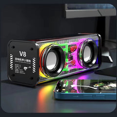 Heavy Bass Mecha Portable Desktop Bluetooth Speaker | 5W, RGB LED Lights