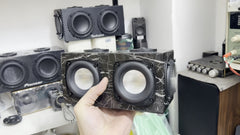 Industrial Style Cracked Texture Mini Speaker, 3-Driver 3-Way Portable HiFi
