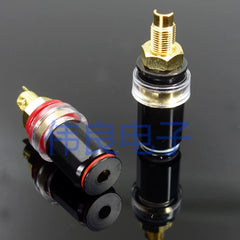 Black Crystal Brass Gold-Plated Speaker/Amp Binding Post – Banana Socket, Long-Tail Terminal
