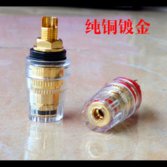 Large Gold-Plated Pure Copper Amplifier Output Binding Post – Crystal Anti-Oxidation Speaker Terminal, Genuine Materials