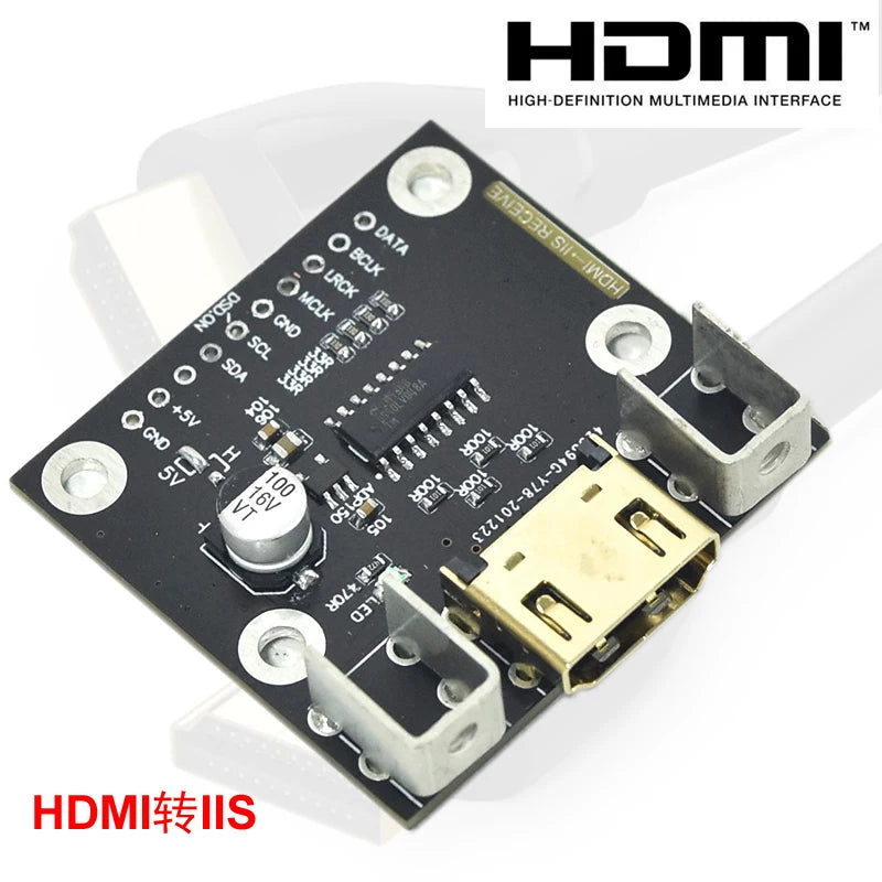 HDMI to I2S Receiver Board / I2S to HDMI Transmitter Board – Differential I2S Signal Conversion, DAC Decoder