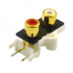 2-Position Gold-Plated Vertical RCA Connector – PCB Mount Type