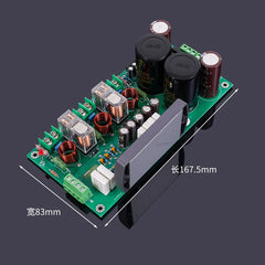 Thick-film STK413‑420 high‑power 3‑channel 2.1 audiophile amplifier board – DIY finished board for upgrading old amplifiers.