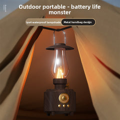 Kerosene lamp Bluetooth portable speaker, portable outdoor camping light stereo, flame atmosphere night light speaker