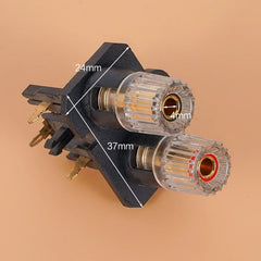 2-Position Gold-Plated Bent-Angle Binding Posts – Crystal Style Speaker/Amp Banana Sockets for External Wiring