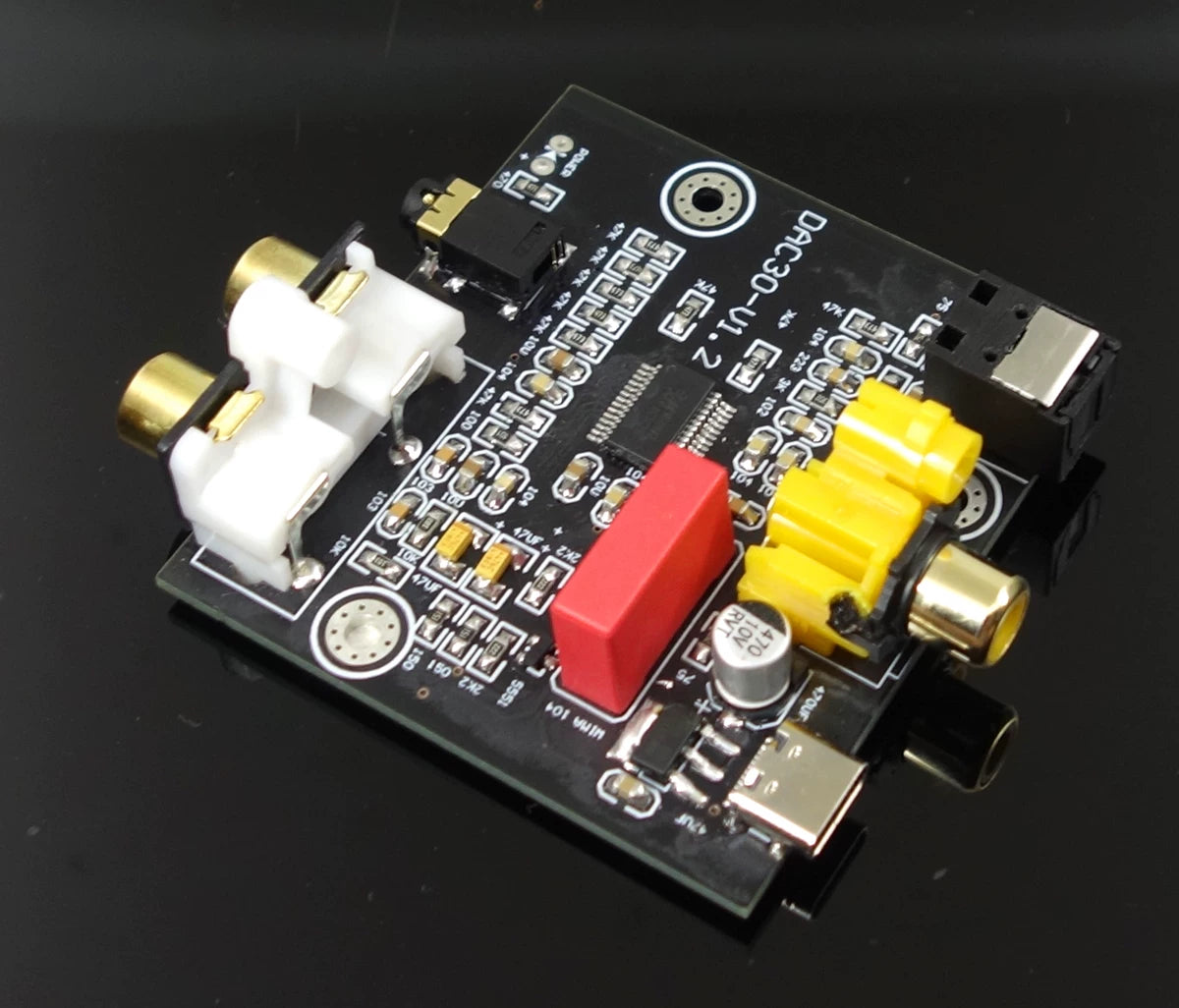 Coaxial fiber optic audio converter, TV set-top box decoder, DAC, aluminum alloy 92K, 24BIT