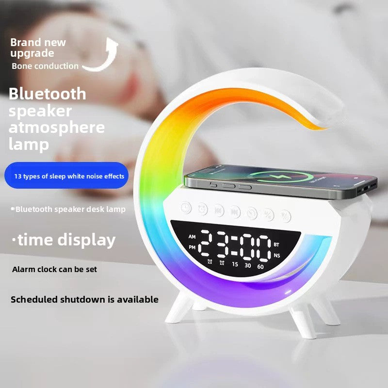 Multifunctional Bluetooth speaker, creative night light, colorful alarm clock, smart desktop wireless charging speaker