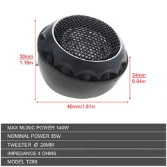 TS-T280 Car Tweeter for Subwoofer Upgrade – Factory Wholesale, Matching High-Pitch Horn for Vehicle Audio