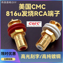 USA CMC 816u 24K Gold-Plated Oxygen-Free Copper RCA Socket – Price per Piece, CMC816 Phono Jack