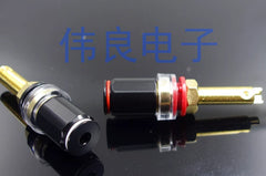 Black Crystal Brass Gold-Plated Speaker/Amp Binding Post – Banana Socket, Long-Tail Terminal