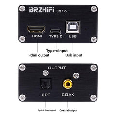 Titanium Edition XMOS 316 Asynchronous USB to Coaxial/Optical Digital Interface – 3rd Gen, HDMI, DSD512