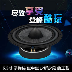 6.5 inch 6 Europe 30/50W heavy bass car audio carbon fiber bullet round speaker