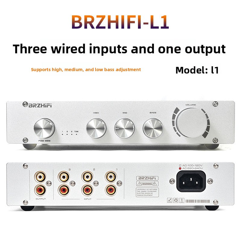 BRZHIFI Pure Class A Amplifier – L1B Preamp, Bluetooth 5.0, with Bass/Mid/Treble Adjustment