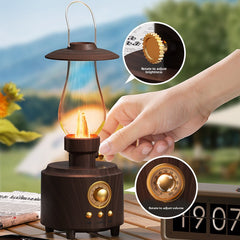 Kerosene lamp Bluetooth portable speaker, portable outdoor camping light stereo, flame atmosphere night light speaker