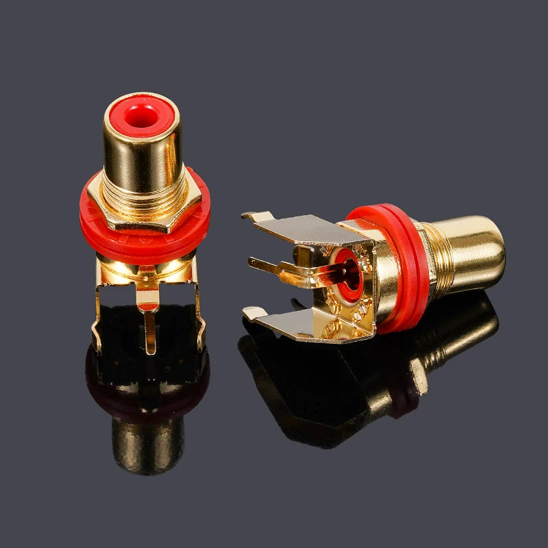 Non-Magnetic Alloy RCA Phono Socket – PCB Solder Mount for AV/Amp/Speaker Terminal Boards