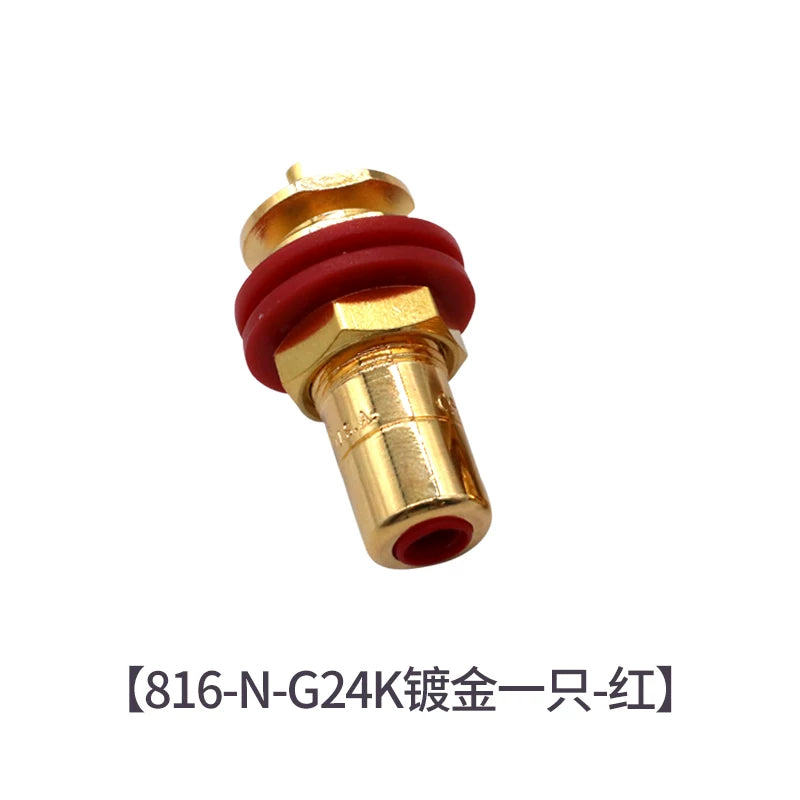 USA CMC 816u 24K Gold-Plated Oxygen-Free Copper RCA Socket – Price per Piece, CMC816 Phono Jack