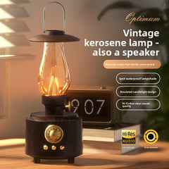 Kerosene lamp Bluetooth portable speaker, portable outdoor camping light stereo, flame atmosphere night light speaker