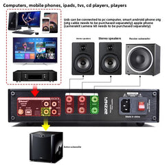 BRZHIFI high-power digital power amplifier, X21 heavy bass, 2.1 channel audiophile level Bluetooth 5.1
