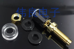 Black Crystal Brass Gold-Plated Speaker/Amp Binding Post – Banana Socket, Long-Tail Terminal