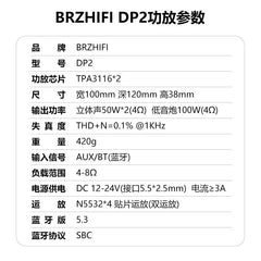 Desktop digital power amplifier, DP2 home, 2.1 channel dual core, TPA3116, Bluetooth 5.3