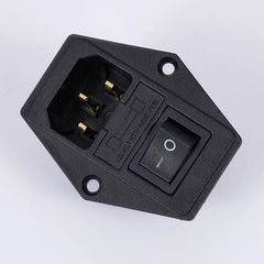 BRZHIFI Fever Copper Gold Plated 3-in-1 AC Power Socket with Switch Fuse Landline Tail Seat
