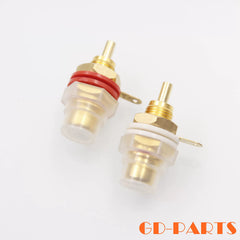 EIZZ Phosphor Bronze Gold Plated RCA Lotus Female, Fever CD Courage Power Amplifier Terminal Blocks Audio Signal Socket