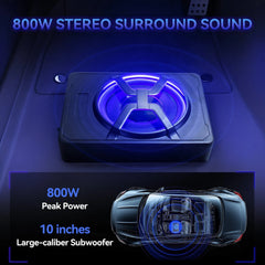 High Power 10" Active Ultra-Thin Car Subwoofer with LED Light – Factory Direct for Car Stereo Modification