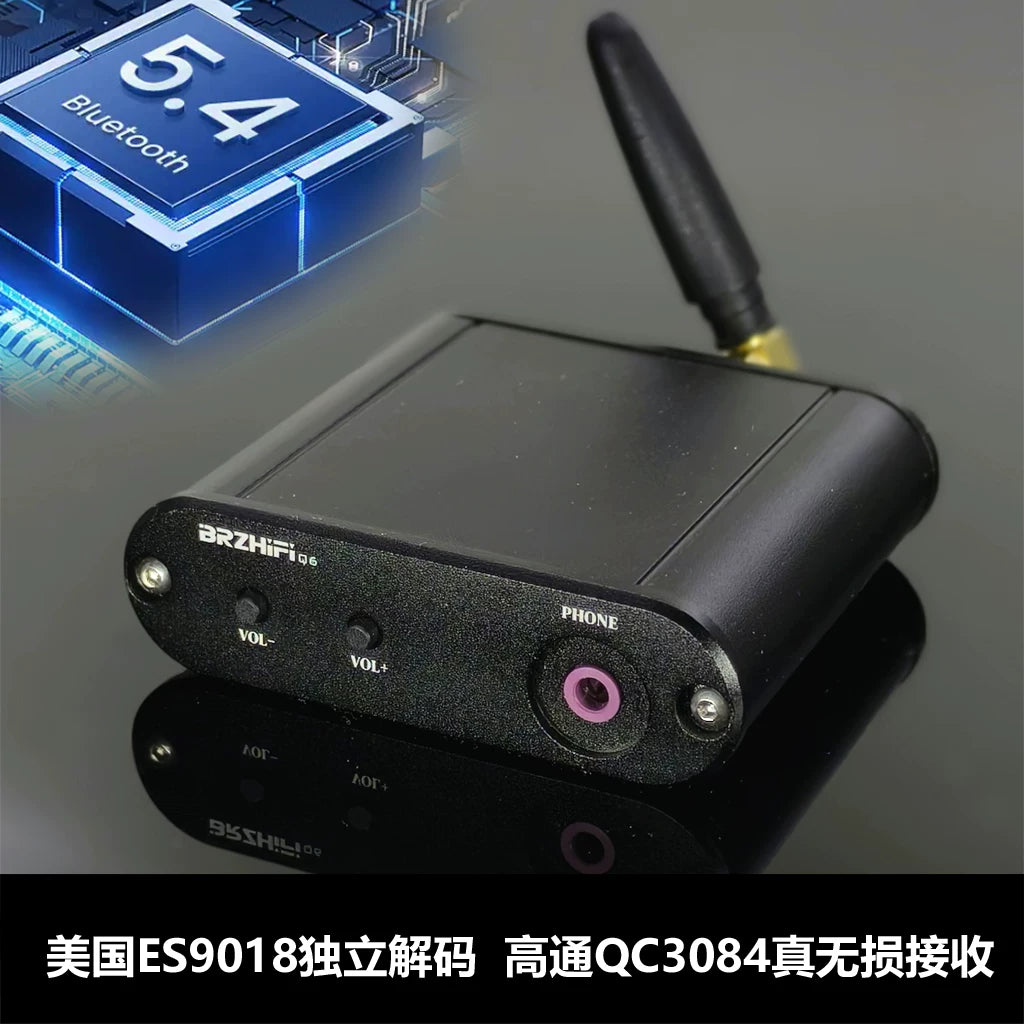 Q6 True Lossless HiFi Qualcomm Bluetooth 5.4 receiver, DAC ES9018 independent decoding, LDAC
