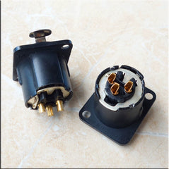 Swiss Nutrico NC3FD-LX-B black gold-plated balanced three-core XLR Canon female socket
