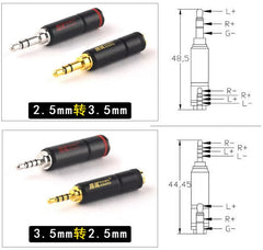 RANKO Longe 2.5mm to 3.5mm, 3.5 to 2.5 gold-plated/rhodium-plated, earphone adapter plug