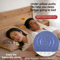 Sleep sound device, Bluetooth speaker, and noise-free speaker for scheduled sleep, placed beside, on, and under the pillow